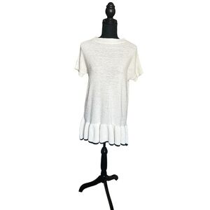 NWT Zara Knitwear Fancy Collection Cream Black Knit Sweater Dress Girls 11-12yrs